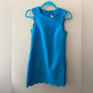J. Crew Blue Scallop Shift Dress Size 0